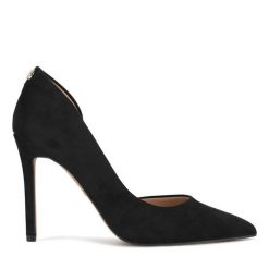 Szpilki Nine West. Czarne szpilki Nine West, bez wzorów, bez obcasa, na szpilce, bez zapięcia. Za 229.99 zł.