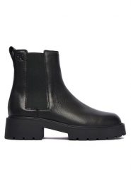 Calvin Klein Sztyblety YW0YW02072 Czarny. Czarne botki Calvin Klein, bez wzorów, ze skóry, bez obcasa, na płaskiej podeszwie, bez zapięcia. Za 749.99 zł.