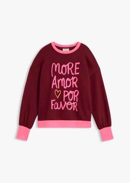 Bluza z mieszanki bawełny. Czerwone bluzy bonprix, bez wzorów, z bawełny, bez kaptura. Za 94.99 zł.