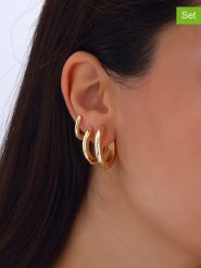 Luja Bijoux 3-częściowy zestaw kolczyków-kreoli rozmiar: onesize. Żółte kolczyki Luja Bijoux, z mosiądzu. Za 68.45 zł.