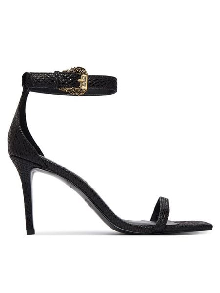 Versace Jeans Couture Sandały 80VA3S76 ZSS84 Czarny. Czarne sandały Versace Jeans Couture, bez wzorów, z jeansu, bez obcasa, na szpilce, bez zapięcia. Za 589.99 zł.