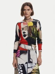 Desigual Sweter Collagelacro 25SWJF27 Kolorowy Regular Fit. Swetry Desigual, l, bez wzorów, z wiskozy, bez ramiączek. Za 219.99 zł.