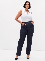 GAP Dżinsy - Regular fit - w kolorze granatowym rozmiar: W27. Niebieskie jeansy GAP, bez wzorów, z podwyższonym stanem. Za 79.21 zł.