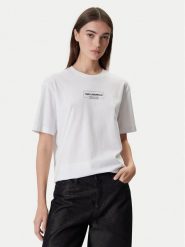 Karl Lagerfeld Jeans T-Shirt A4W17003 Biały Relaxed Fit. Białe t-shirty Karl Lagerfeld Jeans, l, bez wzorów, z bawełny, bez kołnierzyka, bez ramiączek. Za 169.99 zł.