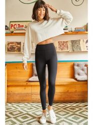 Olalook Legginsy w kolorze czarnym rozmiar: M. Czarne legginsy Olalook, m, bez wzorów, z podwyższonym stanem. Za 43.47 zł.