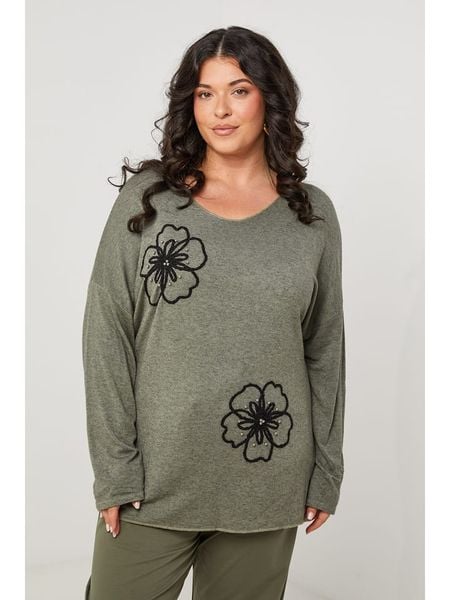 Curvy Lady Koszulka w kolorze khaki rozmiar: 44/46. Brązowe bluzki Curvy Lady, z aplikacjami, klasyczne, bez kołnierzyka, bez ramiączek. Za 174.95 zł.