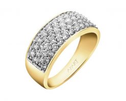 Pierścionek z żółtego złota z brylantami - 1,00 ct - próba 585. Żółte pierścionki Apart, z brylantem, złote. Za 8,290.00 zł.