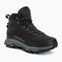 Buty turystyczne damskie Merrell Moab Speed Thermo Spike Mid WP. Czarne trekkingi Merrell, trekkingowe. Za 579.99 zł.