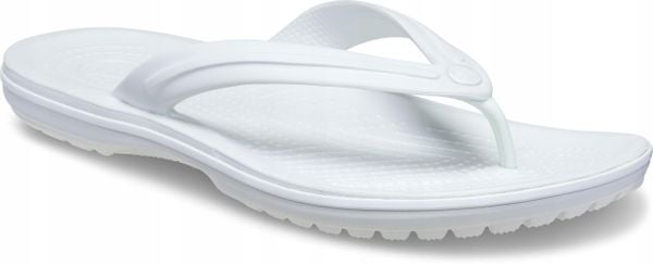 Japonki Dla Dorosłych Crocs Crocband Flip. Białe klapki Crocs, bez wzorów, z materiału, bez obcasa. Za 169.99 zł.