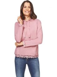 Heine Bluza w kolorze jasnoróżowym rozmiar: 50. Różowe bluzy Heine, bez wzorów, z koronki, z kapturem. Za 52.79 zł.