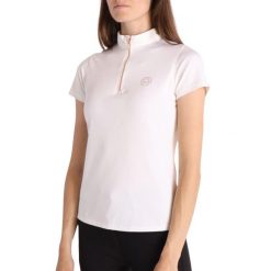 Damskie jeździeckie polo Montar Everly. Białe koszulki polo MONTAR, l, bez wzorów, z poliesteru, bez kołnierzyka, bez ramiączek. Za 261.00 zł.