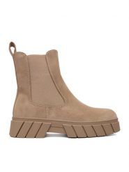 JENNY Sztyblety CEO-MAVIS WS6153-01 Beżowy. Brązowe botki Jenny, bez wzorów, z materiału, bez obcasa, na płaskiej podeszwie, bez zapięcia. Za 149.99 zł.