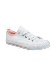 Buty na każdą stopę Trampki w kolorze białym rozmiar: 39. Białe trampki Buty na każdą stopę, bez wzorów, z tkaniny, bez zapięcia. Za 100.99 zł.