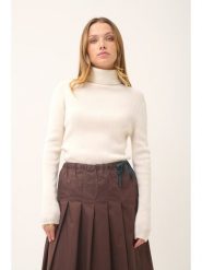 Just Cashmere Kaszmirowy golf "Lanais" w kolorze kremowym rozmiar: S. Brązowe golfy Just Cashmere, s, bez wzorów, z kaszmiru, bez ramiączek. Za 480.90 zł.
