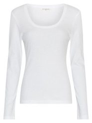 MOSS COPENHAGEN Koszulka w kolorze białym rozmiar: XS/S. Białe bluzki Moss Copenhagen, s, bez wzorów, bez kołnierzyka, bez ramiączek. Za 114.95 zł.