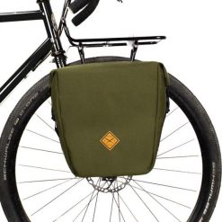 Torba rowerowa Pannier Large Olive RESTRAP. Zielone torby na laptopa RESTRAP, bez wzorów, z materiału, duże. Za 492.20 zł.