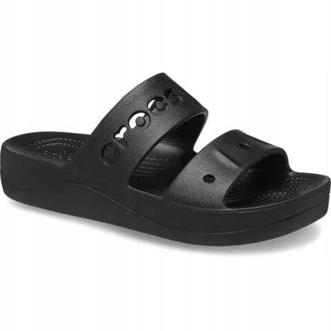 Klapki Dla Dorosłych Crocs Baya Platform. Brązowe klapki Crocs, bez wzorów, z materiału, bez obcasa. Za 139.99 zł.