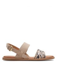 Clarks Skórzane sandały w kolorze beżowo-czarnym rozmiar: 37. Brązowe sandały Clarks, bez wzorów, klasyczne, z otwartym noskiem, bez obcasa, bez zapięcia. Za 145.26 zł.