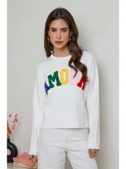 Soft Cashmere Sweter w kolorze białym rozmiar: 34/36. Białe swetry Soft Cashmere, bez wzorów, z kaszmiru, bez ramiączek. Za 100.85 zł.
