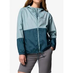 Kurtka przeciwwiatrowa damska Columbia Flash Forward II Windbreaker. Niebieskie kurtki sportowe Columbia, bez wzorów, z softshellu, bez kaptura, trekkingowe. Za 204.69 zł.
