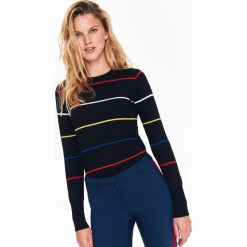 SWETER DŁUGI RĘKAW DAMSKI. Czarne golfy TOP SECRET, bez wzorów, z dzianiny, bez ramiączek. W wyprzedaży za 39.99 zł.