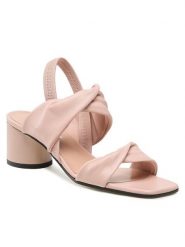 Pollini Sandały SA16065C1GTE360A Różowy. Czerwone sandały Pollini, bez wzorów, ze skóry, bez obcasa, na słupku, bez zapięcia. Za 1,679.00 zł.