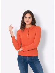 Heine Sweter w kolorze pomarańczowym rozmiar: 38. Pomarańczowe swetry Heine, bez wzorów, z bawełny, bez ramiączek. Za 78.99 zł.