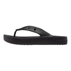 Japonki damskie Crocs Platform Flip. Czarne klapki Crocs, bez wzorów, z materiału, bez obcasa. Za 261.00 zł.