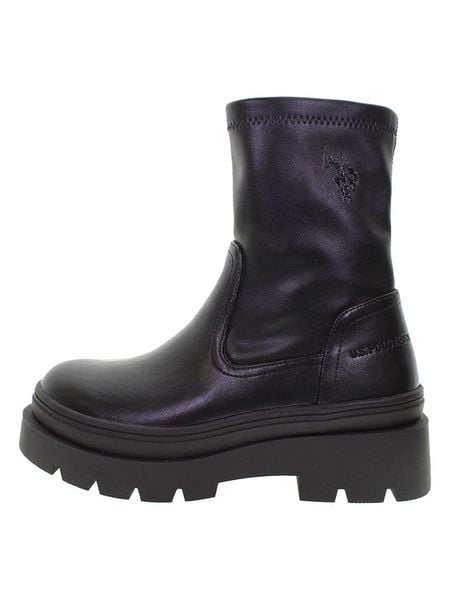 U.S. Polo Assn. Botki w kolorze czarnym rozmiar: 36. Czarne botki U.S. Polo Assn., bez wzorów, bez obcasa, bez zapięcia. Za 210.32 zł.