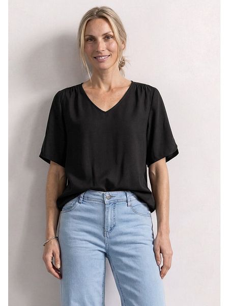 Street One Bluzka w kolorze czarnym rozmiar: 34. Czarne bluzki Street One, bez wzorów, z wiskozy, street, bez kołnierzyka, bez ramiączek. Za 134.95 zł.