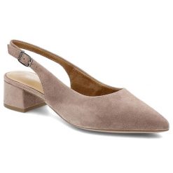 Beżowe Sandały Tamaris Eleganckie Obuwie Damskie. Brązowe sandały Tamaris, bez wzorów, eleganckie, bez obcasa, na obcasie, bez zapięcia. Za 279.00 zł.