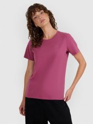 4F T-shirt regular gładki damski - czerwony S. Czerwone t-shirty 4f, s, bez wzorów, z bawełny, bez kołnierzyka, bez ramiączek. Za 49.99 zł.