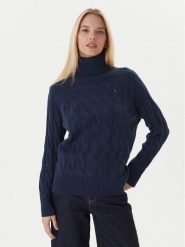 Tommy Hilfiger Golf WW0WW46791 Granatowy Regular Fit. Niebieskie golfy TOMMY HILFIGER, l, bez wzorów, z wełny, bez ramiączek. Za 649.99 zł.