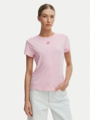 Tommy Hilfiger T-Shirt WW0WW48710 Różowy Slim Fit. Czerwone t-shirty TOMMY HILFIGER, s, bez wzorów, z bawełny, bez kołnierzyka, bez ramiączek. Za 169.99 zł.