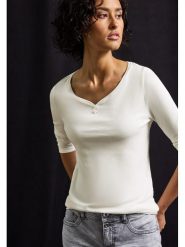 Cecil Koszulka w kolorze kremowym rozmiar: 42. Brązowe bluzki Cecil, bez wzorów, bez kołnierzyka, bez ramiączek. Za 74.28 zł.