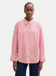 Tom Tailor Denim Koszula Striped loose-fit shirt 1040551 Czerwony Regular Fit. Czerwone koszule TOM TAILOR DENIM, s, bez wzorów, z bawełny, bez kołnierzyka, bez ramiączek. Za 139.99 zł.