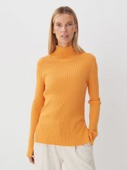 Someday Sweter w kolorze pomarańczowym rozmiar: 40. Pomarańczowe swetry someday., bez wzorów, prążkowane, bez ramiączek. Za 145.26 zł.