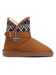 ISLAND BOOT Botki zimowe "Concho" w kolorze jasnobrązowym rozmiar: 39. Brązowe botki Island Boot, na zimę, bez wzorów, z materiału, bez obcasa, bez zapięcia. Za 165.99 zł.