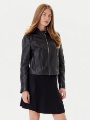 BOSS Kurtka skórzana C_Saleste1 50545625 Czarny Regular Fit. Czarne kurtki Boss, bez wzorów, ze skóry, bez kaptura. Za 1,999.00 zł.