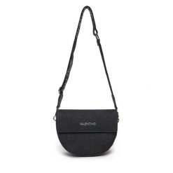 Torebka Valentino. Czarne listonoszki Valentino, bez wzorów, z denimu, bez dodatków. Za 249.99 zł.