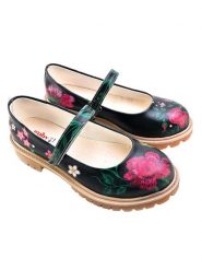 Goby Skórzane baleriny w kolorze czarnym ze wzorem rozmiar: 36. Czarne baleriny Goby, bez wzorów, bez obcasa. Za 173.99 zł.