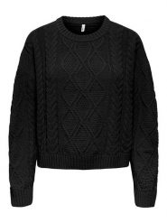 ONLY Sweter w kolorze czarnym rozmiar: M. Czarne swetry Only, m, bez wzorów, ze splotem, bez ramiączek. Za 114.44 zł.