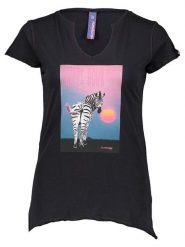 Crazy Koszulka w kolorze czarnym rozmiar: S. Czarne bluzki Crazy, s, bez wzorów, bez kołnierzyka, bez ramiączek. Za 92.21 zł.