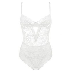 Body koronkowe na romantyczne wieczory Licia. Białe body Intica, l, bez wzorów, z koronki. Za 179.00 zł.