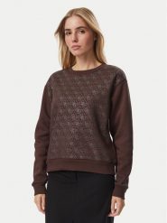 Guess Bluza W6BQ14 K6060 Brązowy Reglan Fit. Brązowe bluzy Guess, xxl, z aplikacjami, z syntetyku, bez kaptura. Za 369.99 zł.