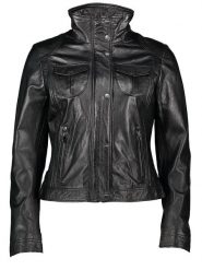 Buffalo Skórzana kurtka w kolorze czarnym rozmiar: 40. Czarne kurtki Buffalo, bez wzorów, z materiału, bez kaptura. Za 521.95 zł.