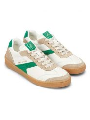 Marc O´Polo Skórzane sneakersy w kolorze biało-zielono-beżowym rozmiar: 39. Białe trampki bez wzorów, bez zapięcia. Za 505.13 zł.