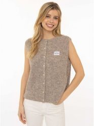 Zwillingsherz Kardigan w kolorze szarobrązowym rozmiar: S/M. Brązowe kardigany Zwillingsherz, m, bez wzorów, z wełny. Za 113.99 zł.