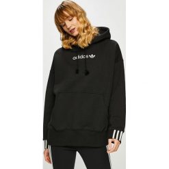 Adidas Originals - Bluza. Czarne bluzy Adidas Originals, m, z aplikacjami, z bawełny, z kapturem. W wyprzedaży za 249.90 zł.