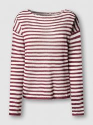 Pepe Jeans Sweter "Kalua" w kolorze czerwono-białym rozmiar: M. Białe swetry Pepe Jeans, m, bez wzorów, z jeansu, bez ramiączek. Za 173.99 zł.